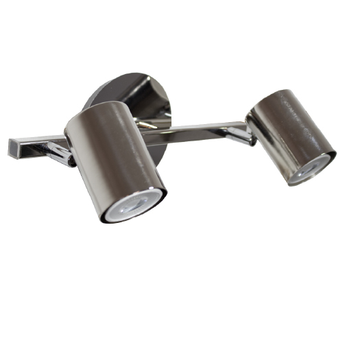 Aplique 2 luces GU10 con barral de 30 cm cromo